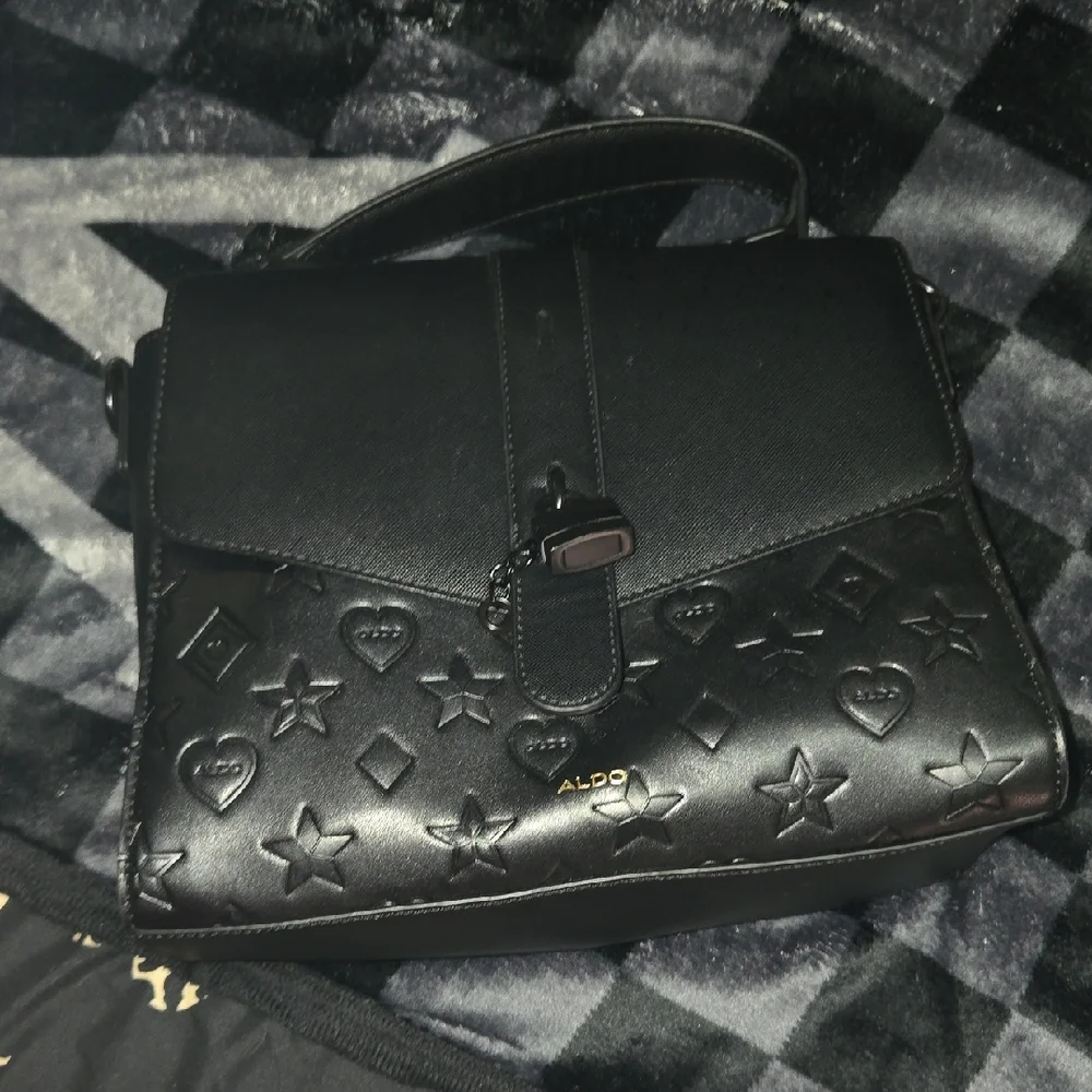 Aldo Black Satchel with Embossed Design - Picture 3 of 10